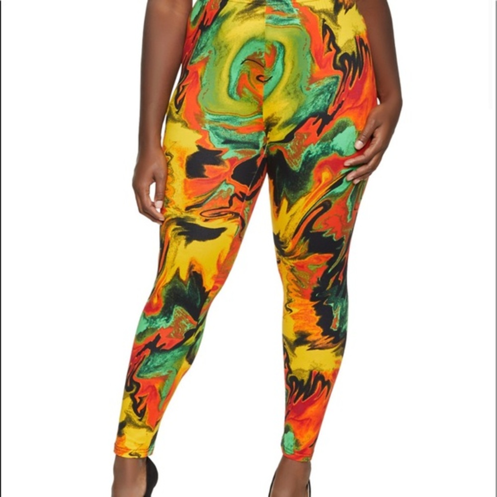 Jamaican Colored Plus Size Leggings